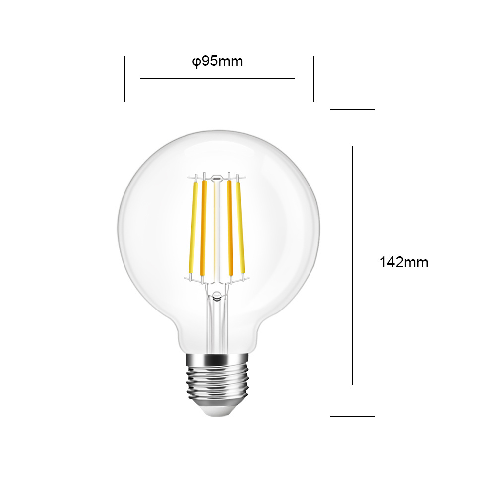 Gledopto GL-B-004P 7W ZigBee Smart Tunable White G95 LED Filament Vintage Lamp Bulb