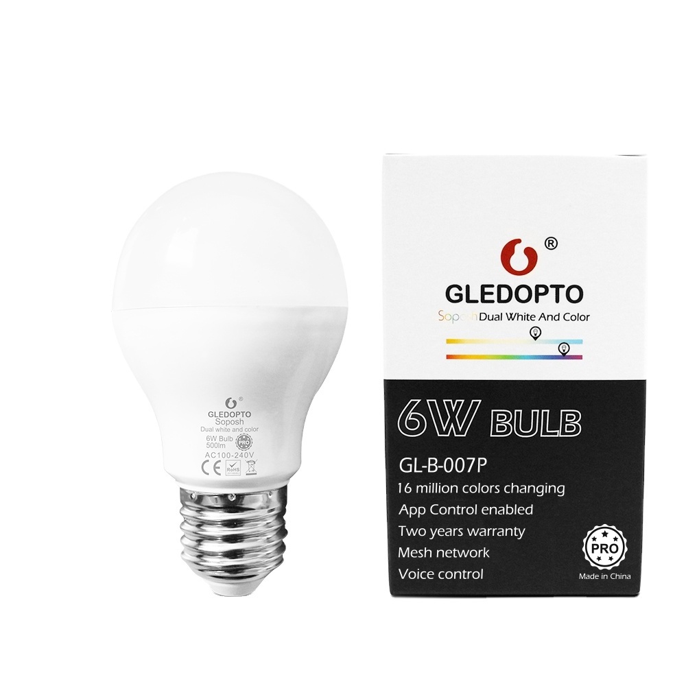 Gledopto RGB Smart Degree 180 Light Bulb 6W works with ConBee II USB Stick, SmartThings