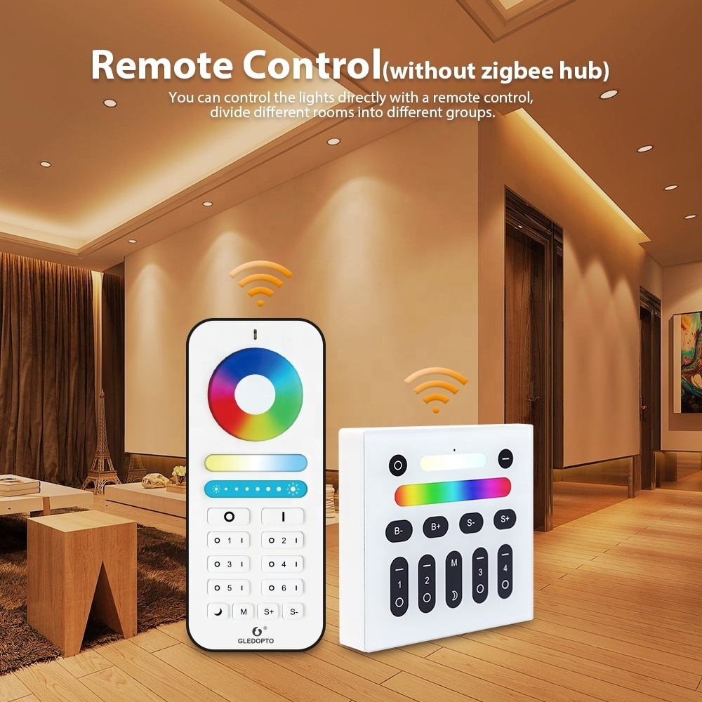 Gledopto New Plus Version Starter Kit ZigBee Smart LED Lights Compatible Innr GU10 RGB Spotlight App Control Alexa Light Bulbs