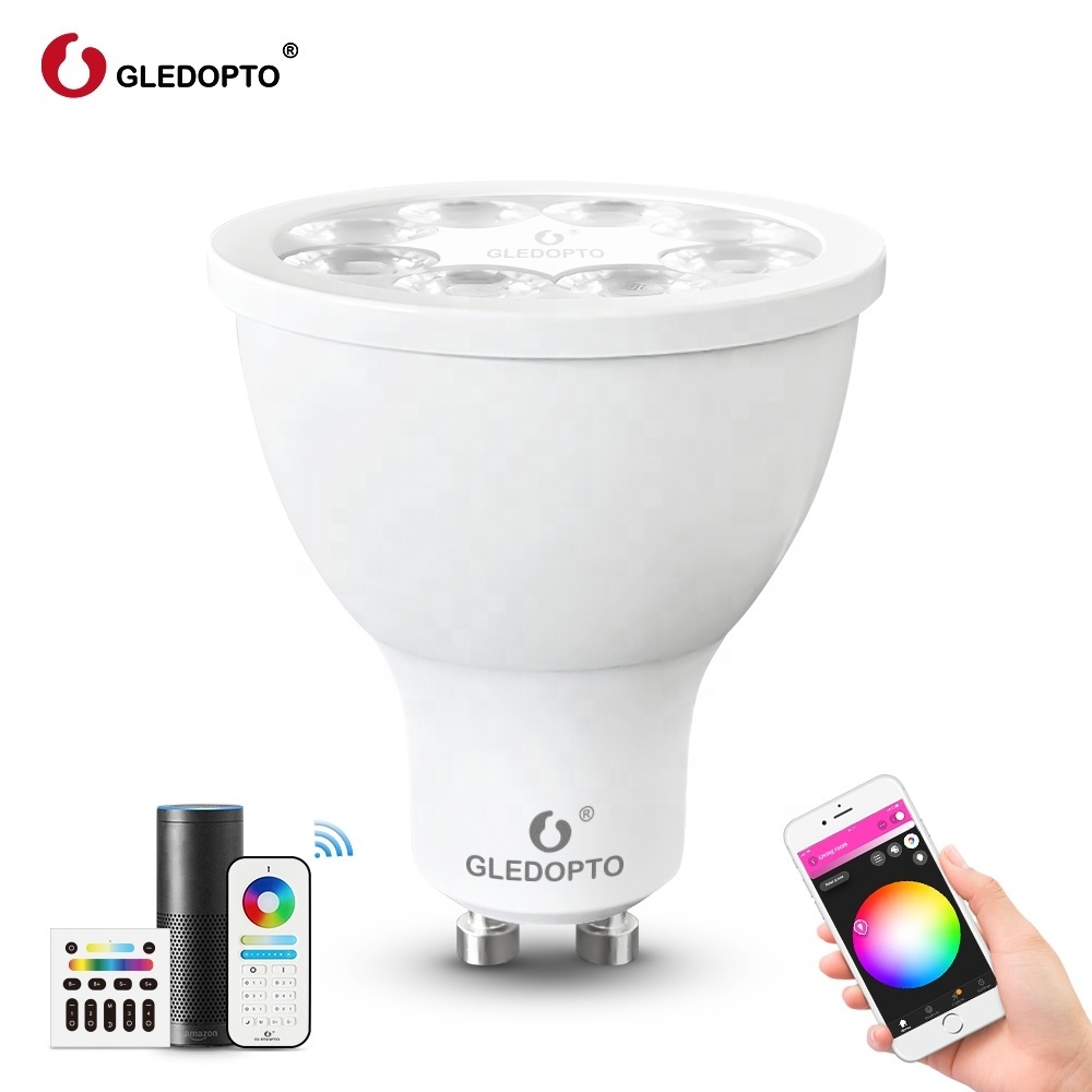 Alexa and Homekit gu10 led, RGBCCT zigbee smart bulb 4watt 300lumens spot light