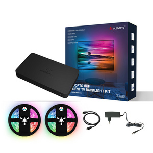 Ambient TV bias lighting KIT Rainbow color to sync with TV bias lights ever-changing HDMI SYNC Box