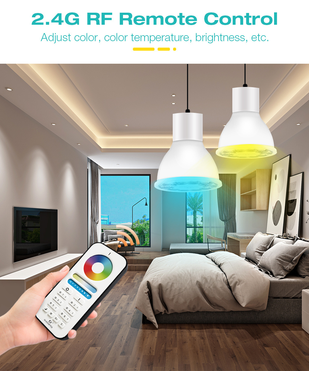 Gledopto LED Downlight Zigbee Smart APP Control Dimming Spotlight 5W GU10 RGB CCT Color Changing LED Spotlight