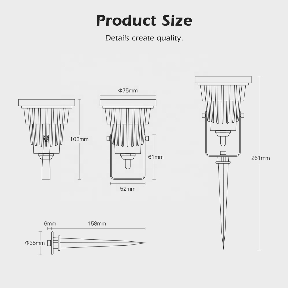 GL-G-002P Gledopto 7W ZigBee Garden Light RGBW Outdoor Spot Light Waterproof Fixture White And Color Ambiance Outdoor Spot Light