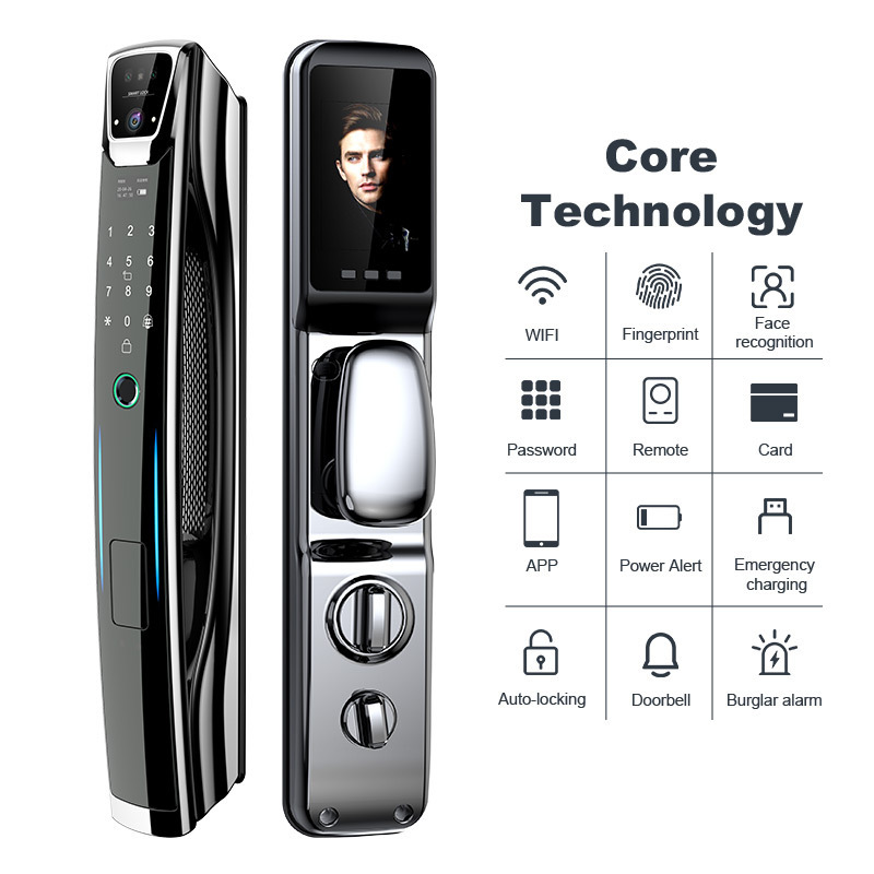 3D Face Recognition Fingerprint Top Smart Lock Tuya App Unlocks Digital Lock Ic Card Key Smart Door Lock