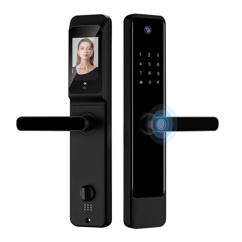 High Security Fingerprint Auto Deadbolt Lock Tuya App Electric Digital Password Key Wifi Smartlock Door