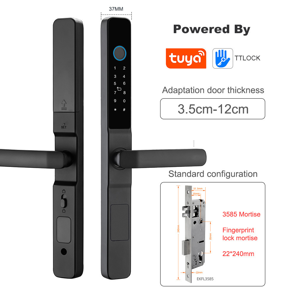 Innovative Design Electric Tuya App Fingerprint Door Lock Sliding Glass Door Smart Lock For Sale