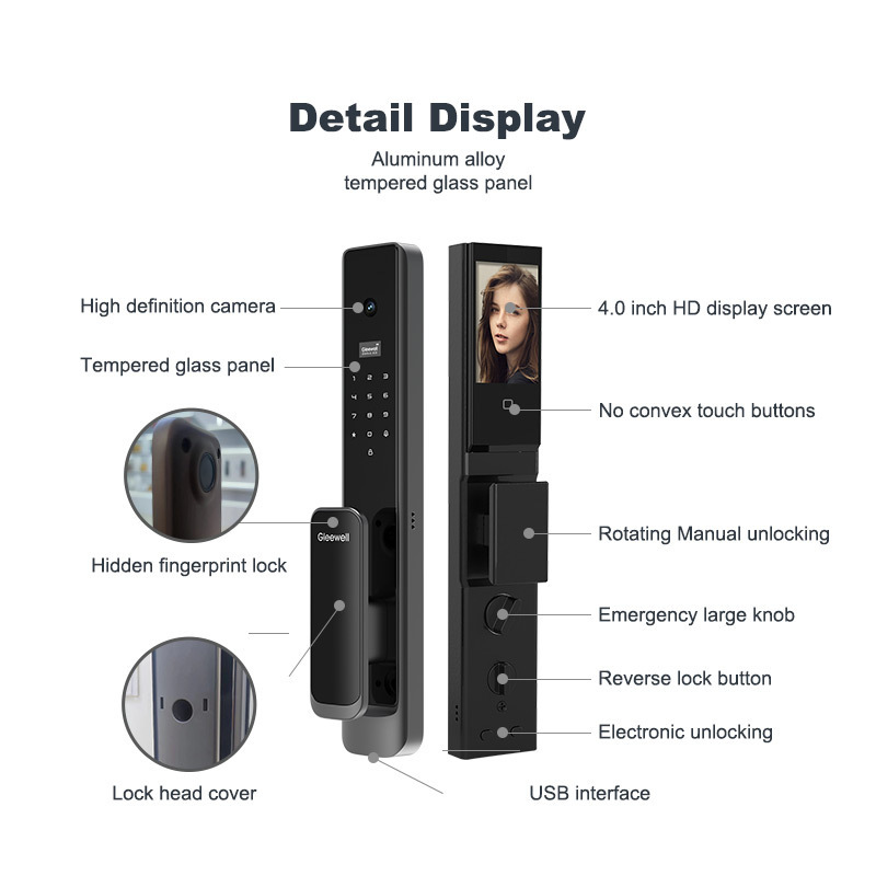 Tuya Intelligent App Bolt Biometric Fingerprint Identification CNC Door Lock Digital Key Ic Card Intelligent Door Lock