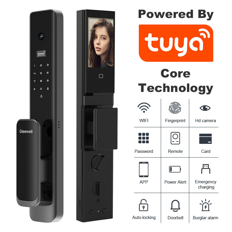 Tuya Intelligent App Bolt Biometric Fingerprint Identification CNC Door Lock Digital Key Ic Card Intelligent Door Lock