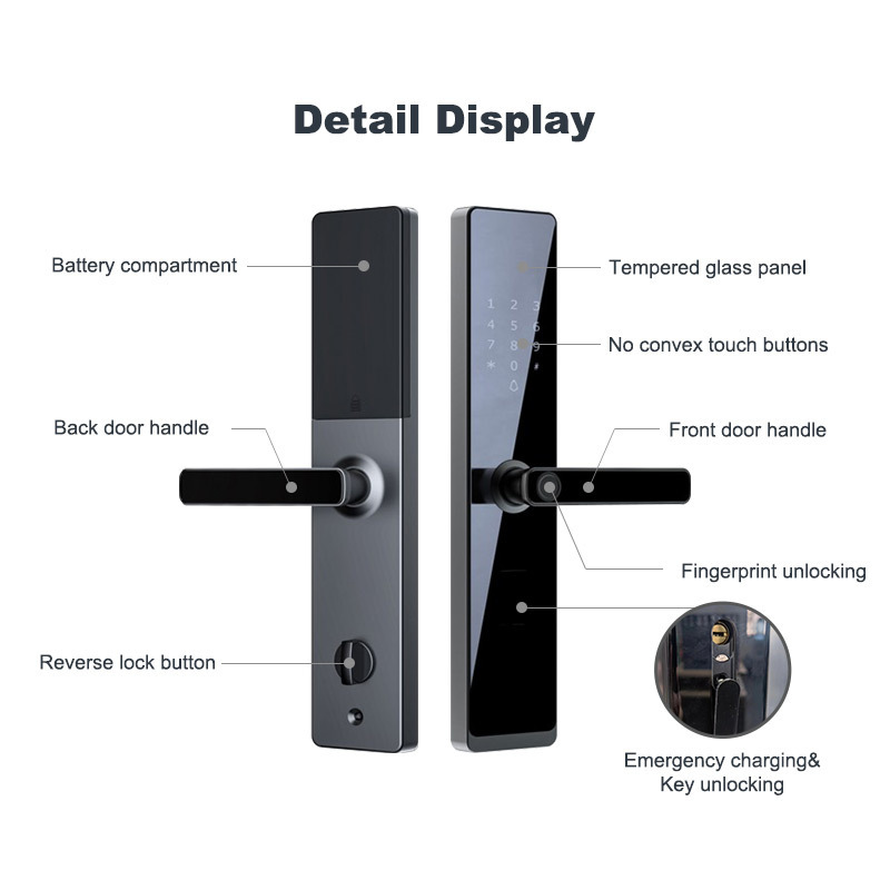 Security Touch Screen Fingerprint Cerraduras Intelligent Password Outdoor Smart Lock For Wooden Door