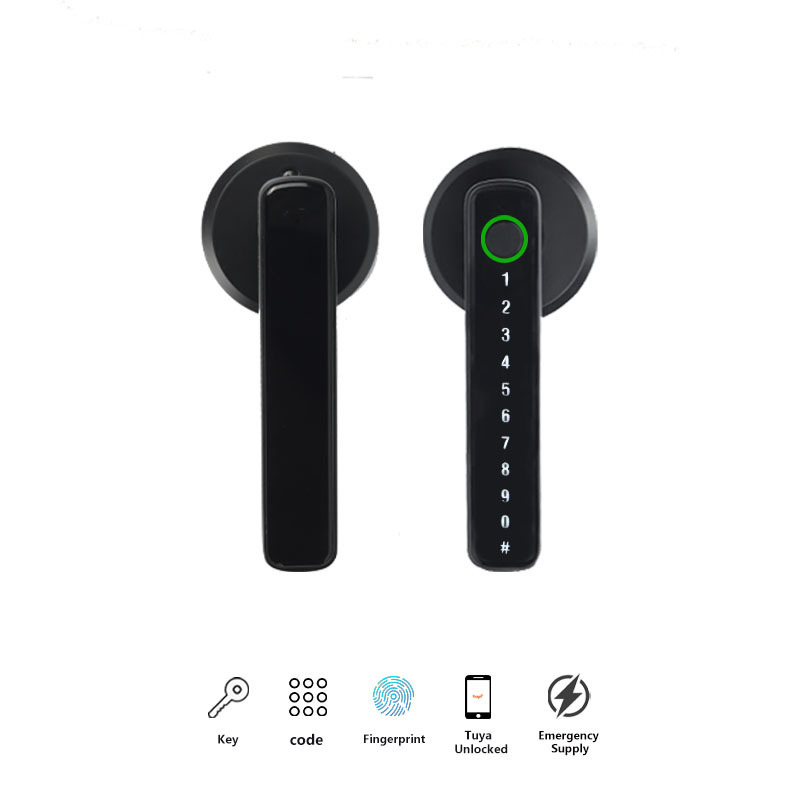 New Custom Smart Door Lock Bluetooth Tuya Password Fingerprint Door Handle Advanced Smart Lock