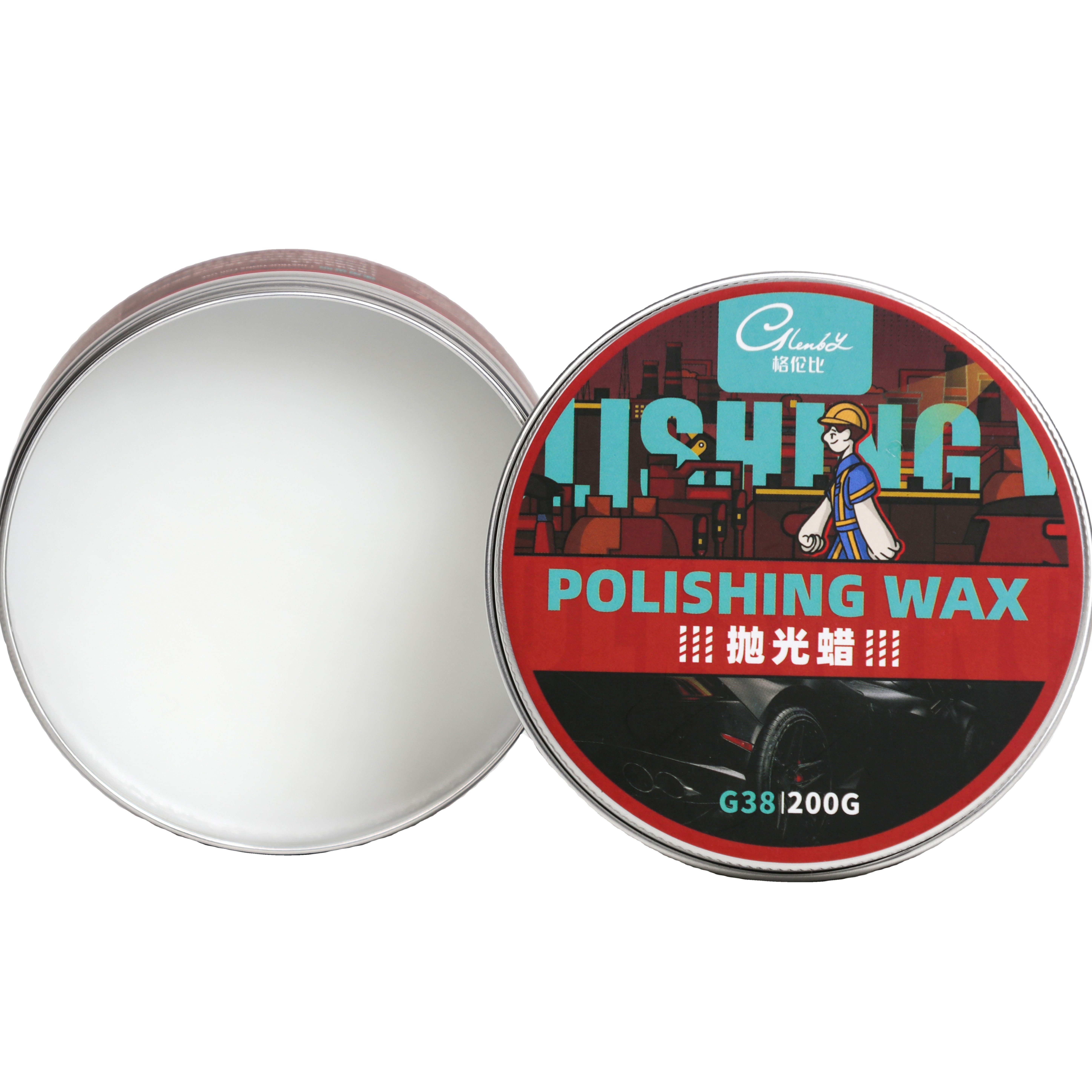 OEM G38 Automotive Polishing wax Hydrophobic with ultra bright polishing molecule palm wax 200g car polishing wax Free sample