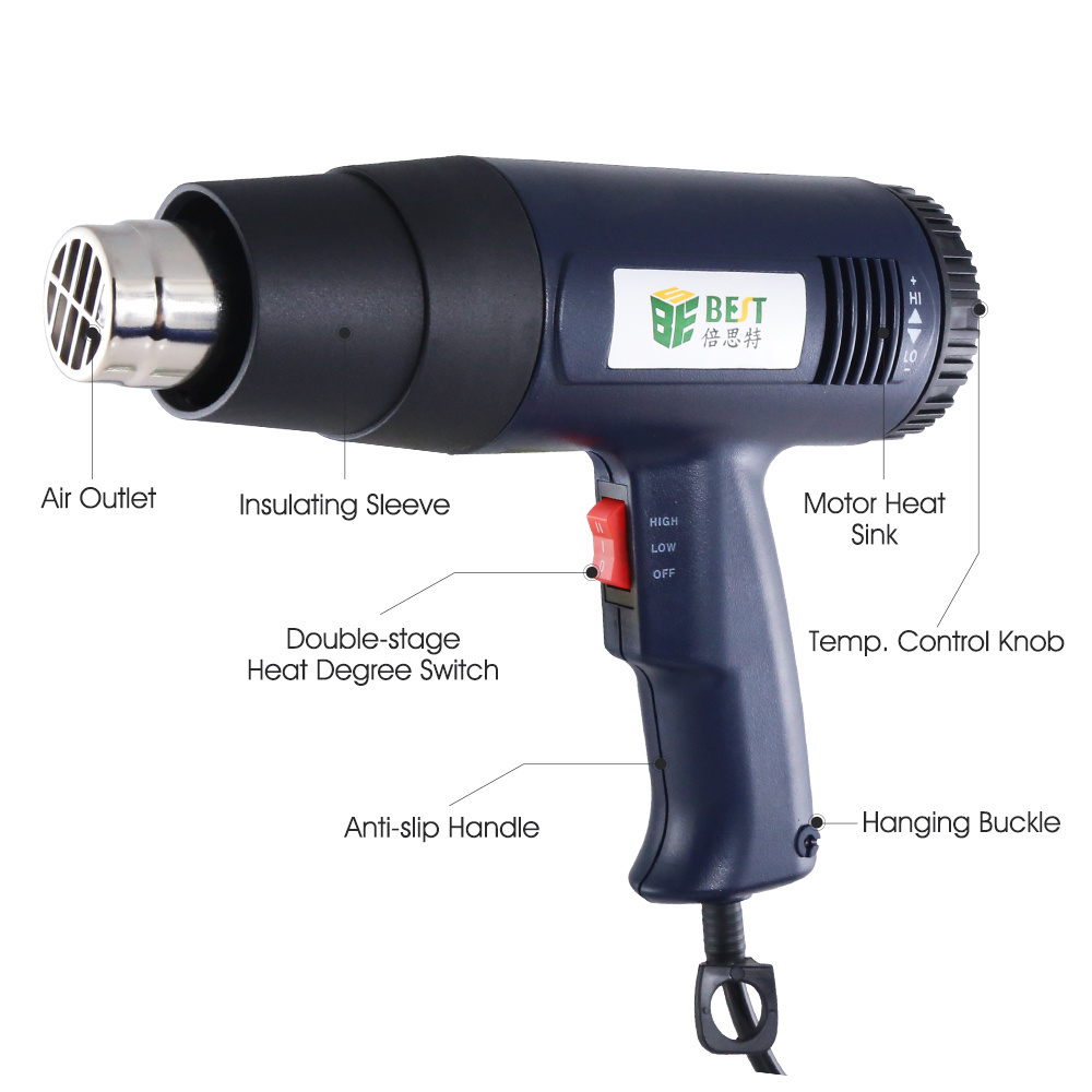 BEST 3A SMD Rework 1600W Portable Soldering Welding Hot Air Heat Gun