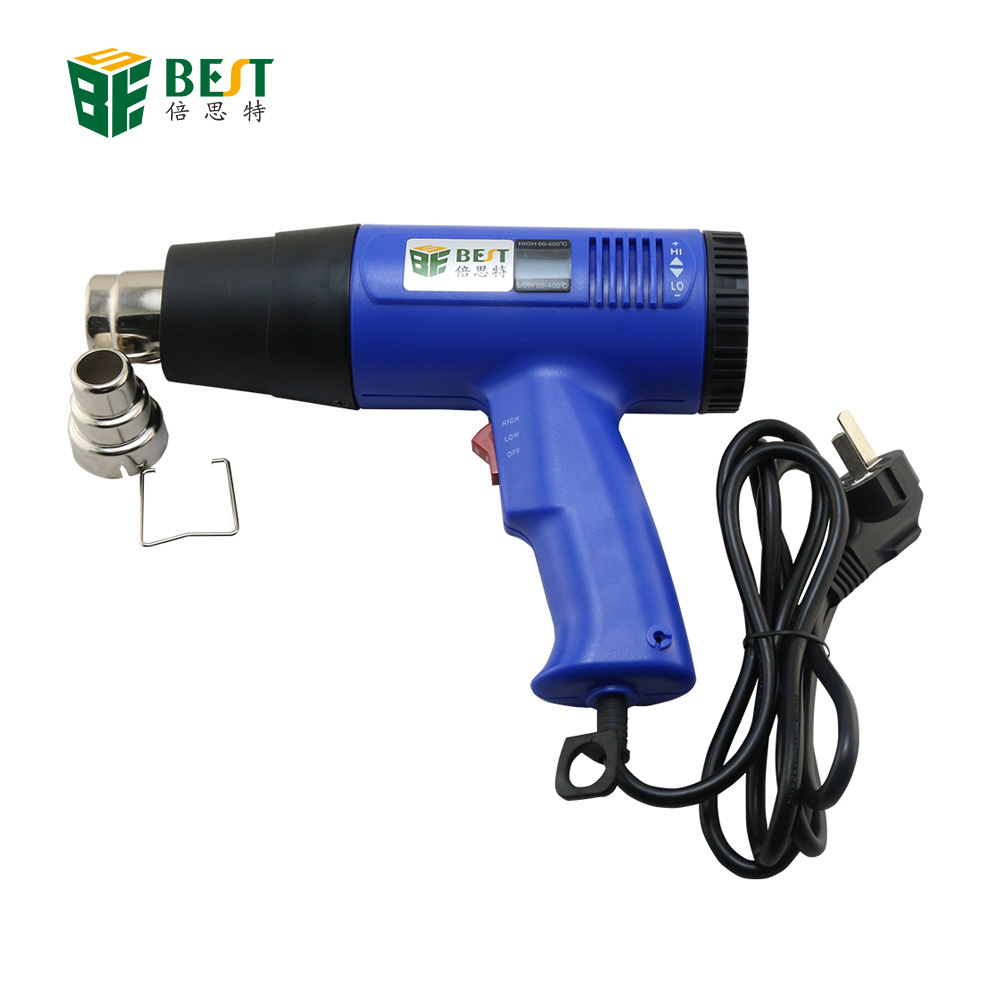 BST-8016 Hot Air Gun Handheld Portable LCD Electronic Cordless Mini Heat Gun 220V 1600W For SMT SMD Rework Repair For Soldering