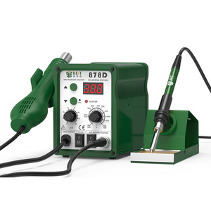 BST-878D CE Certificate 2 In 1 Soldering Station Hot Air Gun Nozzle Temperature Adjustable Heat Gun Antistatic Soldering Station