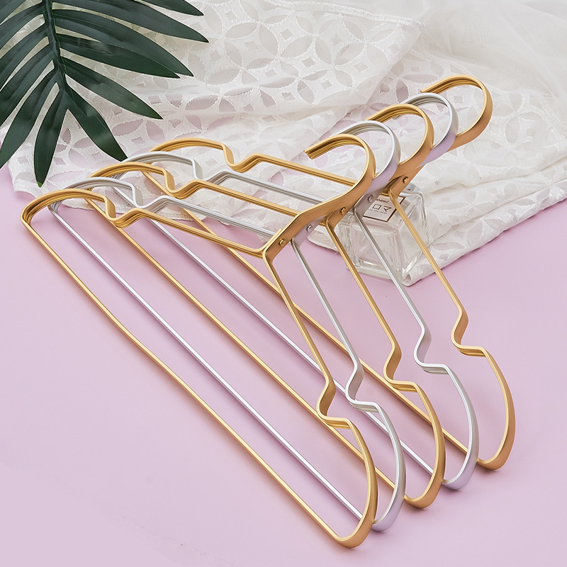 Fashionable Modern Gold  metal aluminum Windproof Clothes Hanger metal body shape hanger