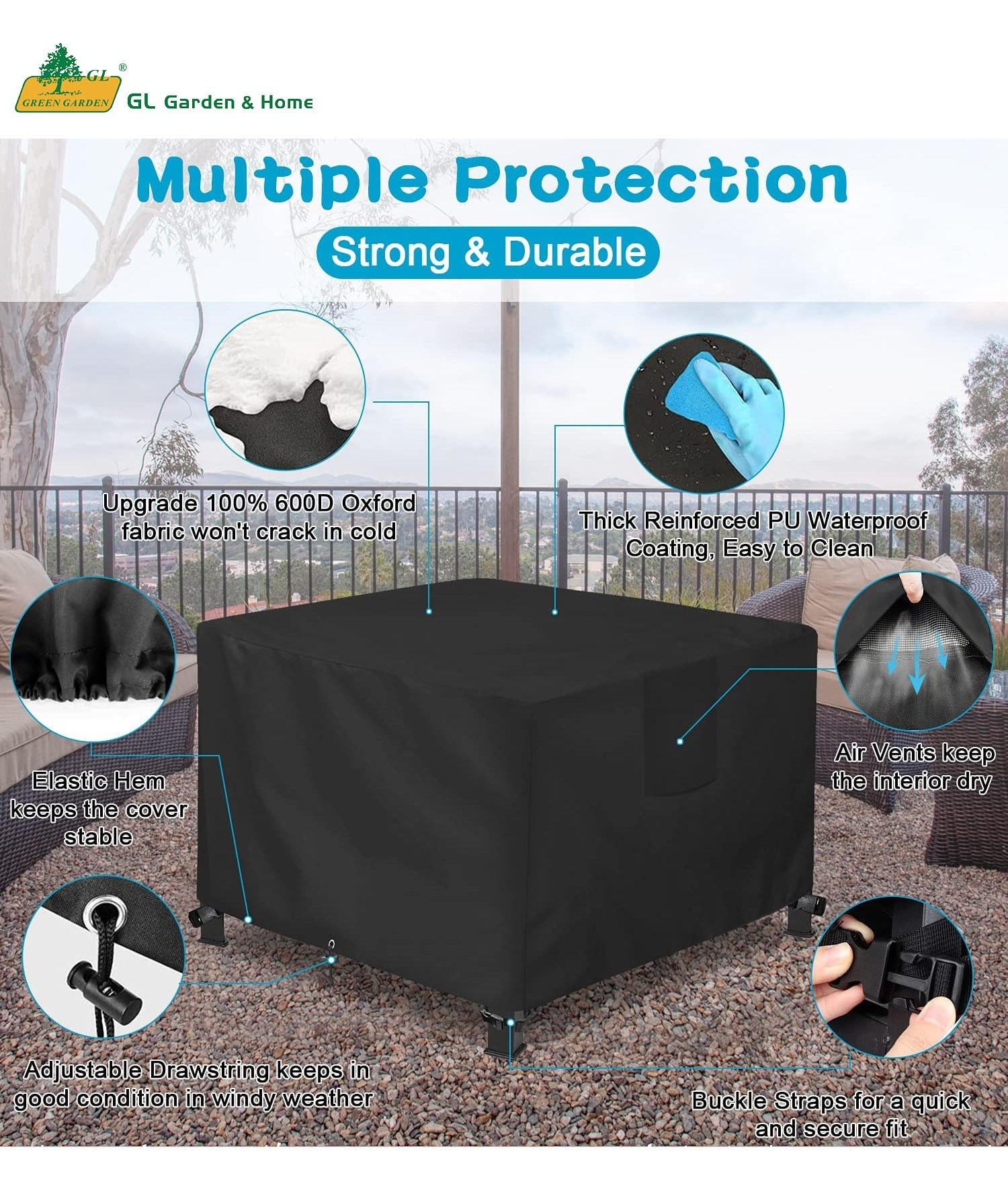 Dustproof Waterproof Outdoor Chair Patio Garden Section Sofa furniture cover for all weather protection