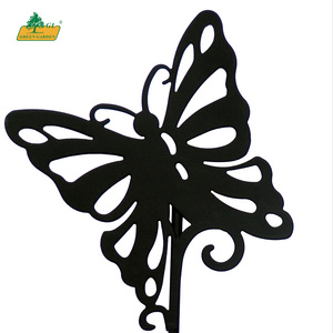 Unique Style Iron Art Butterfly Bronze Garden Decoration Metal Spring Garden Flower Stake