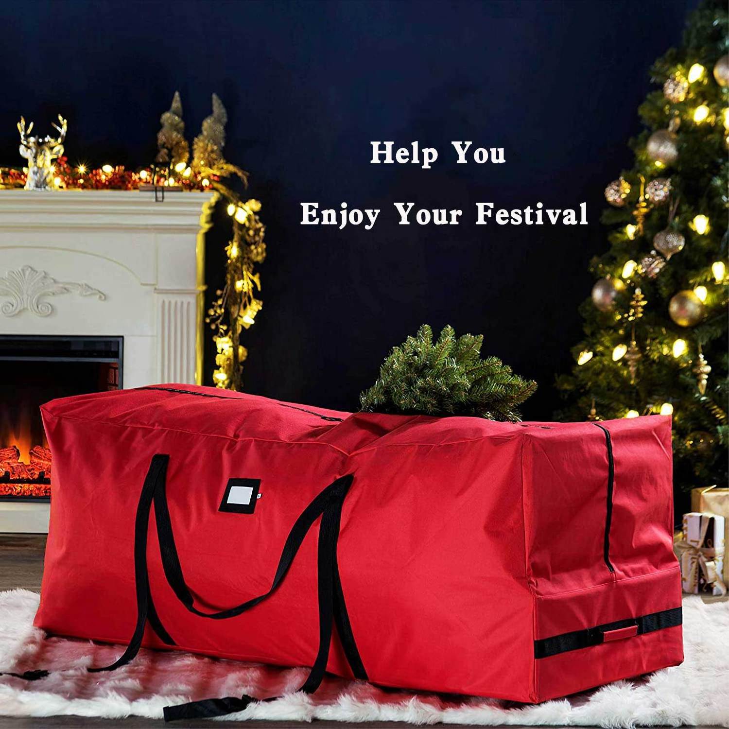 High Quality  600D Polyester durable christmas holiday tree 7ft Christmas Tree Storage Bag