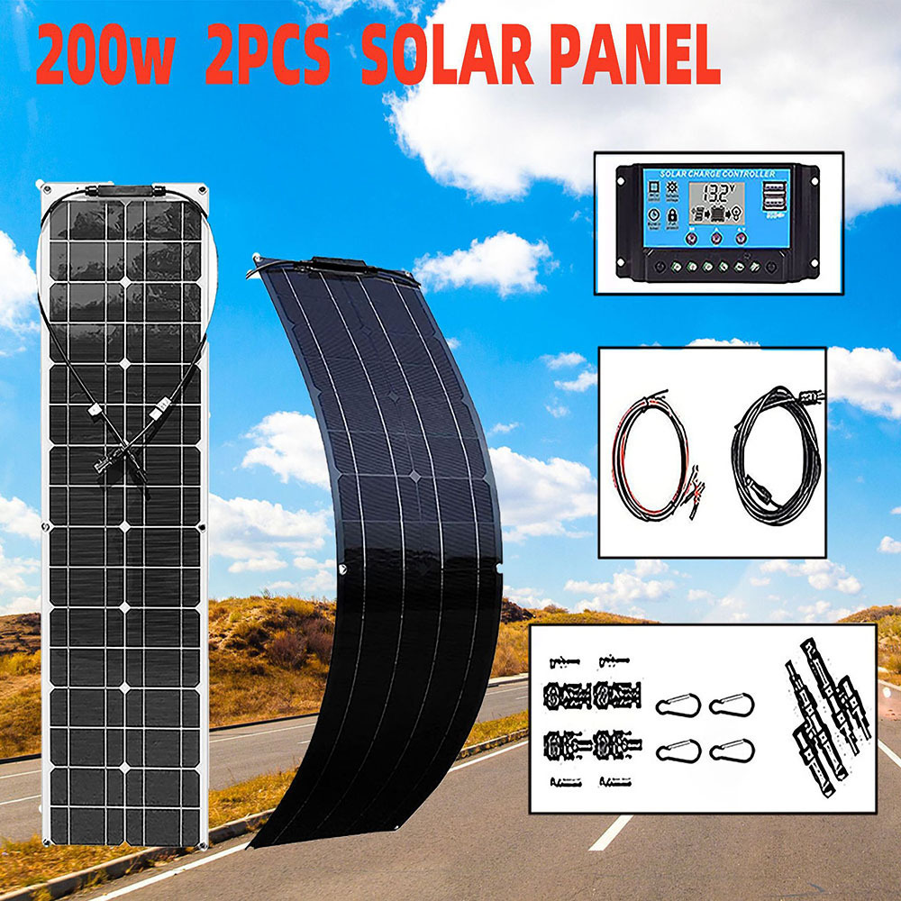 200W flexible solar panel 2PCS 400W solar panels kits with 40A solar Charger controller Outdoor Charger system