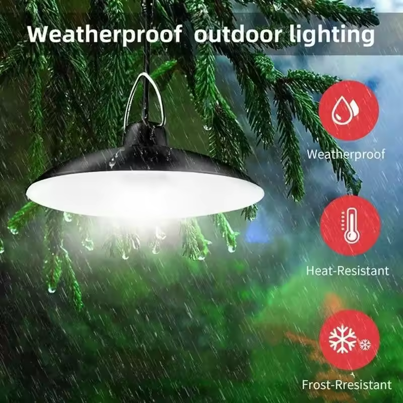 IP55 Waterproof Remote Control Indoor Pendant Lamp Garden Solar Powered Interior 60 led Shed Lighting Bulb Outdoor light