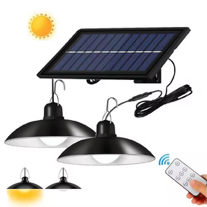 IP55 Waterproof Remote Control Indoor Pendant Lamp Garden Solar Powered Interior 60 led Shed Lighting Bulb Outdoor light