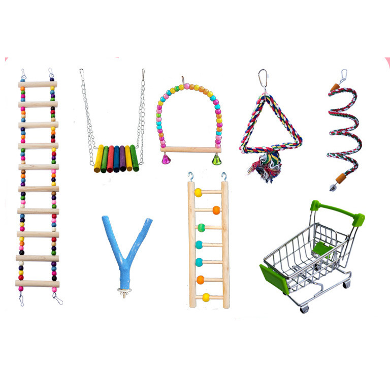 Various Parrots Toys Bird cage Accessories Natural bird chewing toy Pet Climbing Ladder swing toy