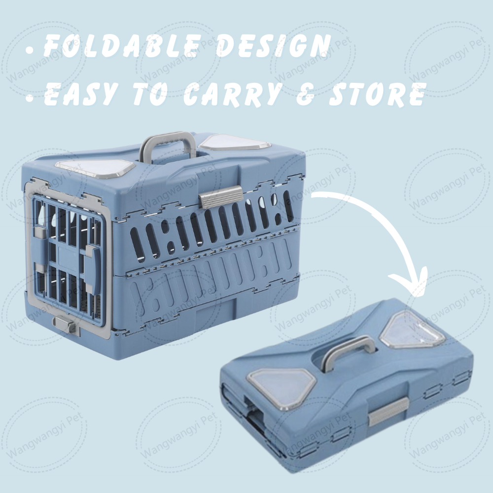 Folding Portable Dog Travel Crate Airline Approved Cat Dog Kennel for Kitten Puppy