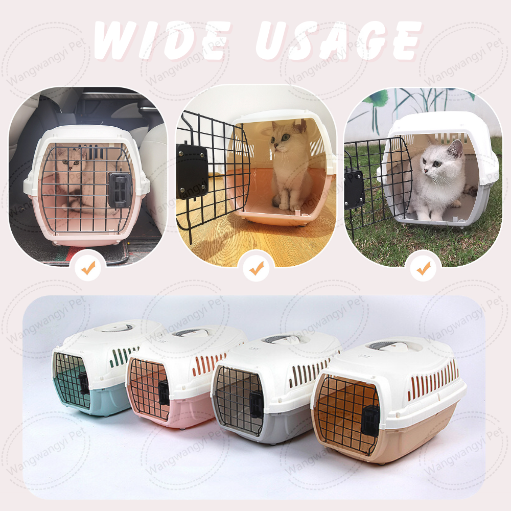 Wire Door Portable Pet Kennel Airline Approved Small Dog Cat Carrying Travel Crate