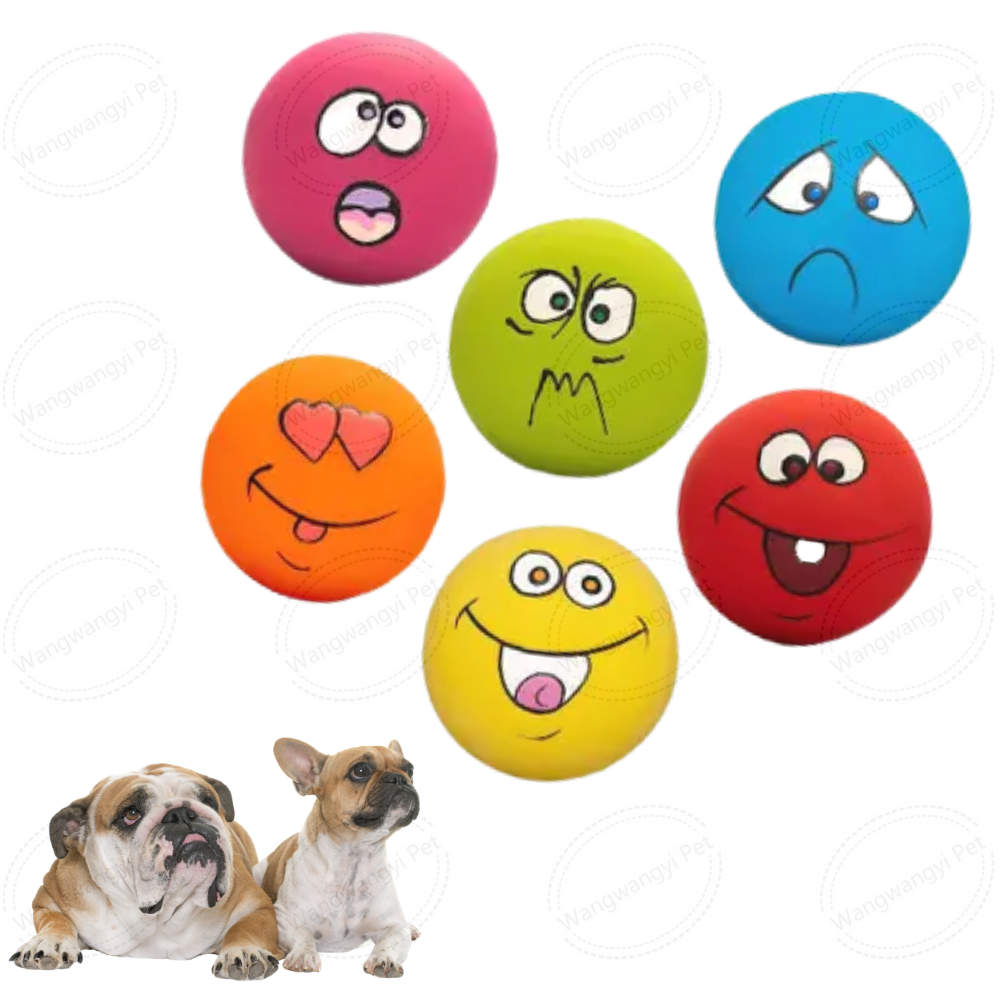 Manufacturer Squeaky Dog Toy Natural Latex Smiley Dog Chew Toys for Puppy