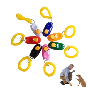 Wholesale Colorful Dog Training Clicker Button Puppy Training Clicker with Wrist Strap