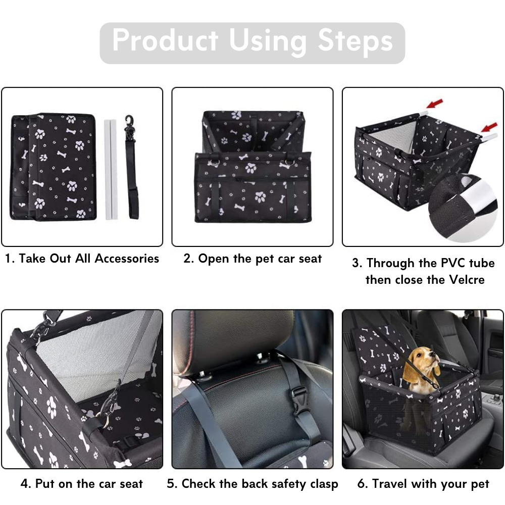 Pet Car Booster Seat Travel Carrier Cage Breathable Folding Soft Travel Bags for Dogs