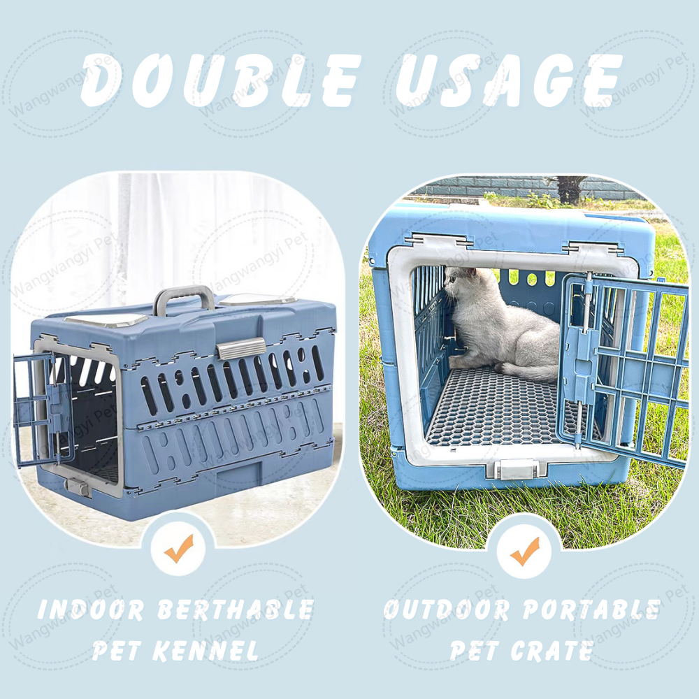 Folding Portable Dog Travel Crate Airline Approved Cat Dog Kennel for Kitten Puppy