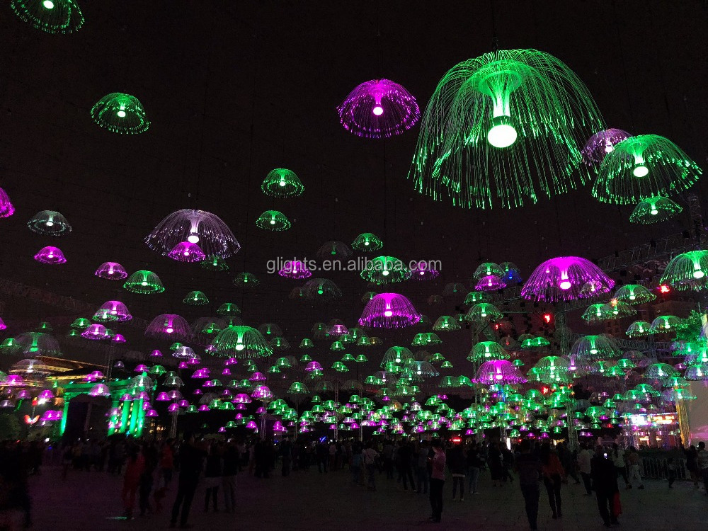 2022 New design Easy installed IP65 Christmas Outdoor Decorations Fiber Optic Jellyfish Light