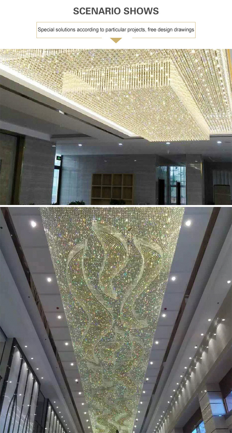 Custom Project Indoor Decoration Lighting Hotel Lobby Hallway Meeting Room Luxury Ceiling Chandelier