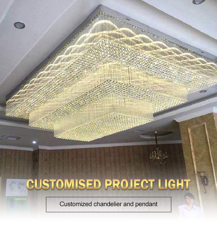 Custom Project Indoor Decoration Lighting Hotel Lobby Hallway Meeting Room Luxury Ceiling Chandelier