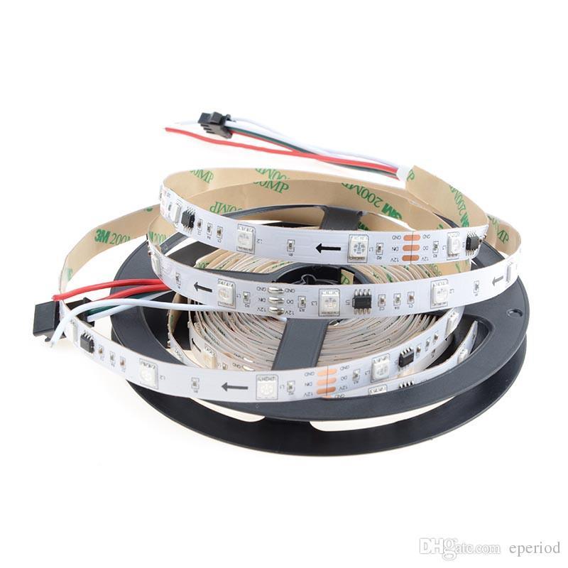 Commercial Lighting DC12V WS2811 Addressable RGB LED Strip Black PCB IP65 Waterproof 5050 60LEDS/m 14W 2811 Flexible LED Strip