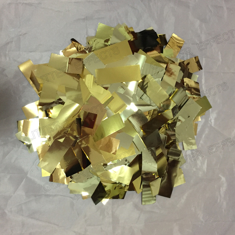 2x5 cm gold color metal aluminum color confetti paper for confetti cannon