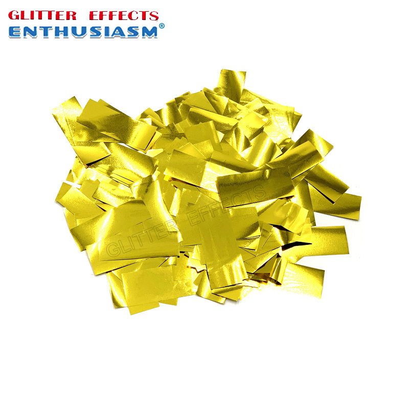 2x5 cm gold color metal aluminum color confetti paper for confetti cannon