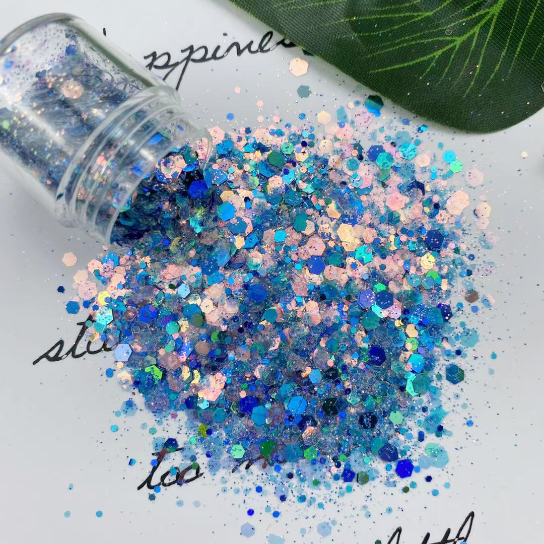 Super glitter mixed sequins iridescent  sequins nail polish glue makeup glitter decoration nail art glitter nail bulk