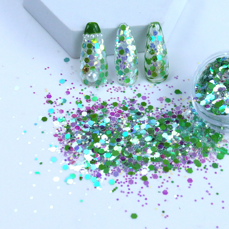 Newest Chunky Glitter Single Glitter 5g Pot Wholesale Mixed Fresh Glitter For Makeup Nails