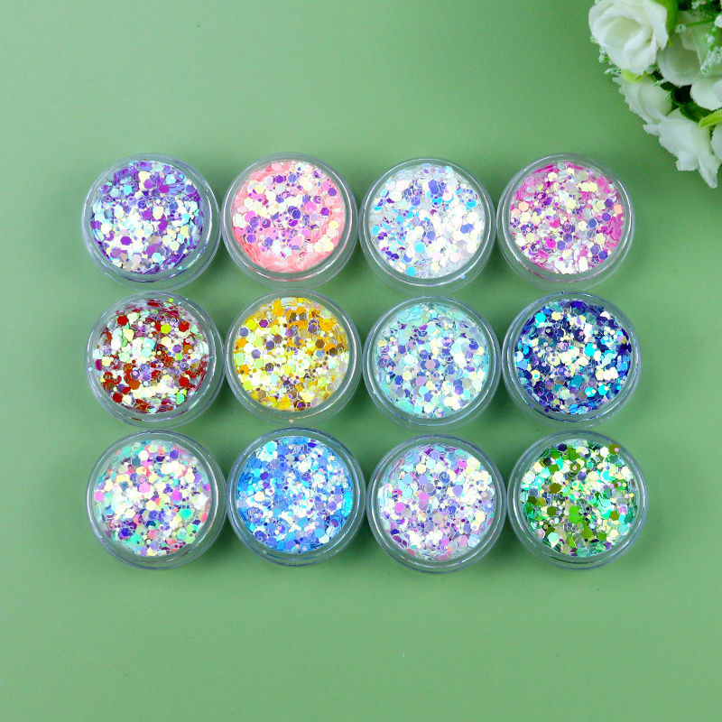 Newest Chunky Glitter Single Glitter 5g Pot Wholesale Mixed Fresh Glitter For Makeup Nails