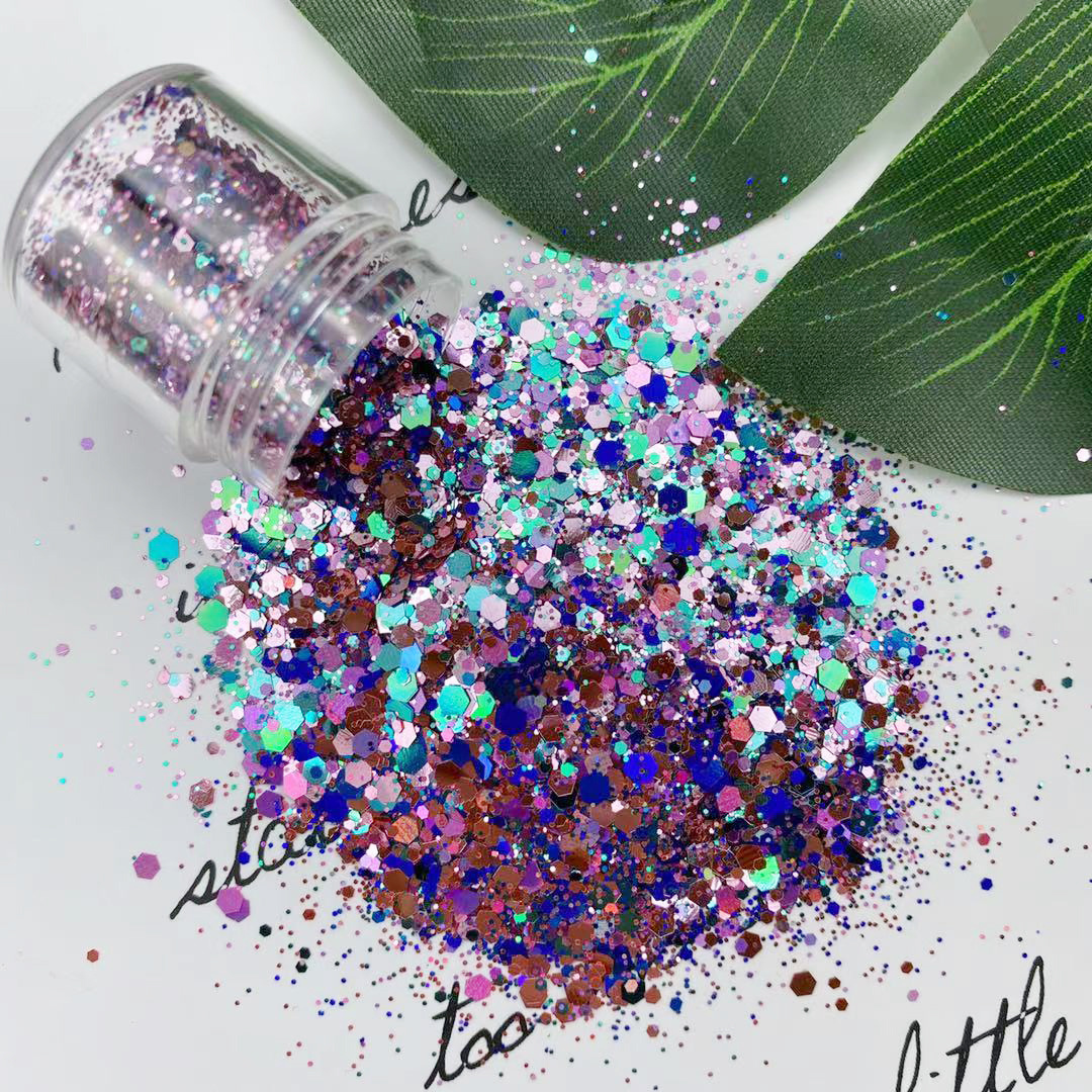 Super glitter mixed sequins iridescent  sequins nail polish glue makeup glitter decoration nail art glitter nail bulk