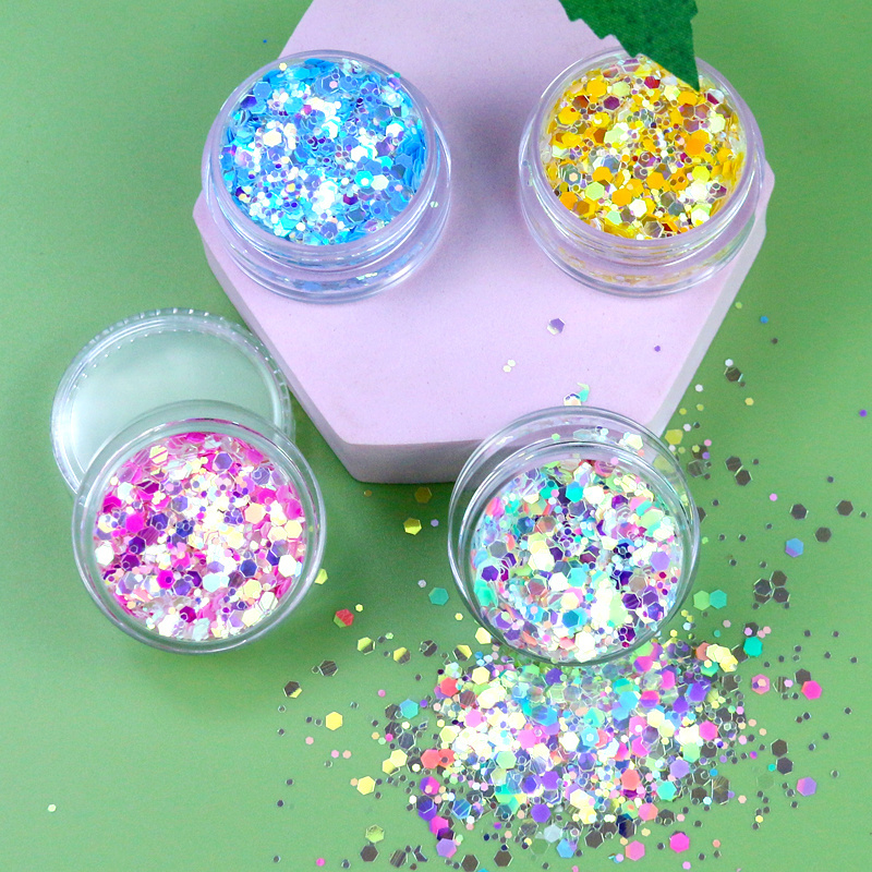 Newest Chunky Glitter Single Glitter 5g Pot Wholesale Mixed Fresh Glitter For Makeup Nails