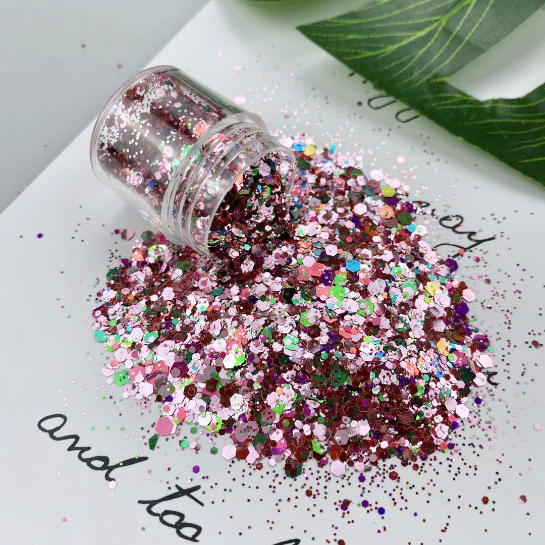 Super glitter mixed sequins iridescent  sequins nail polish glue makeup glitter decoration nail art glitter nail bulk