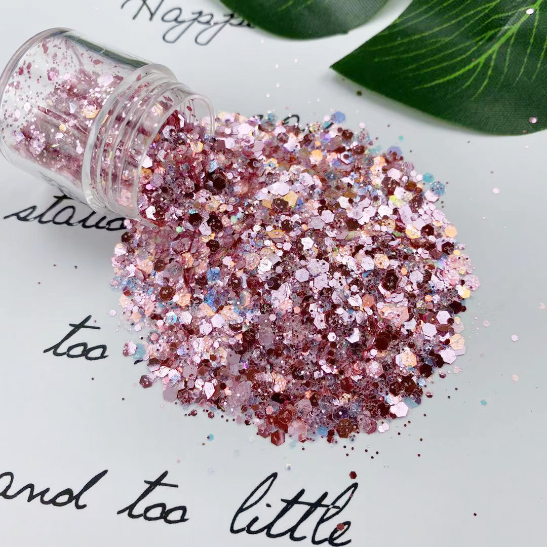 Super glitter mixed sequins iridescent  sequins nail polish glue makeup glitter decoration nail art glitter nail bulk