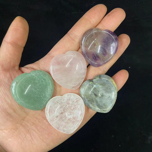 Heart Worry Stone Crystal Thumb Gemstone  Massage  Heart Shape Worry Stone 40mm