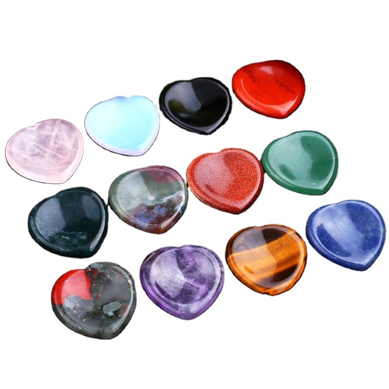 Heart Worry Stone Crystal Thumb Gemstone  Massage  Heart Shape Worry Stone 40mm