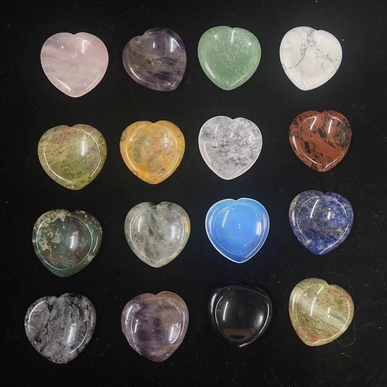 Heart Worry Stone Crystal Thumb Gemstone  Massage  Heart Shape Worry Stone 40mm