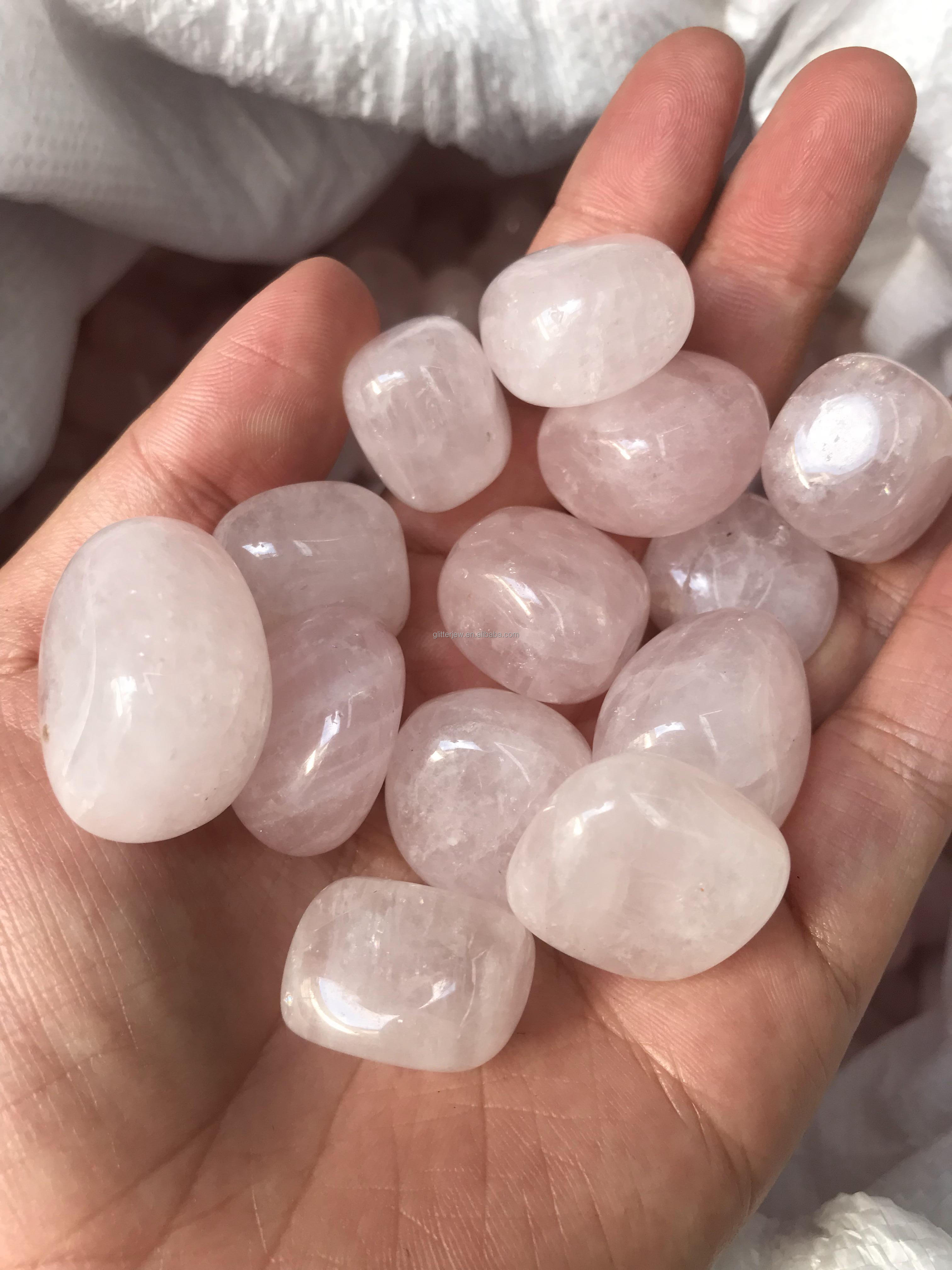 Wholesale Natural Healing Crystal Tumbles Pink Rose Quartz Tumbled Stone Crystals Bulk