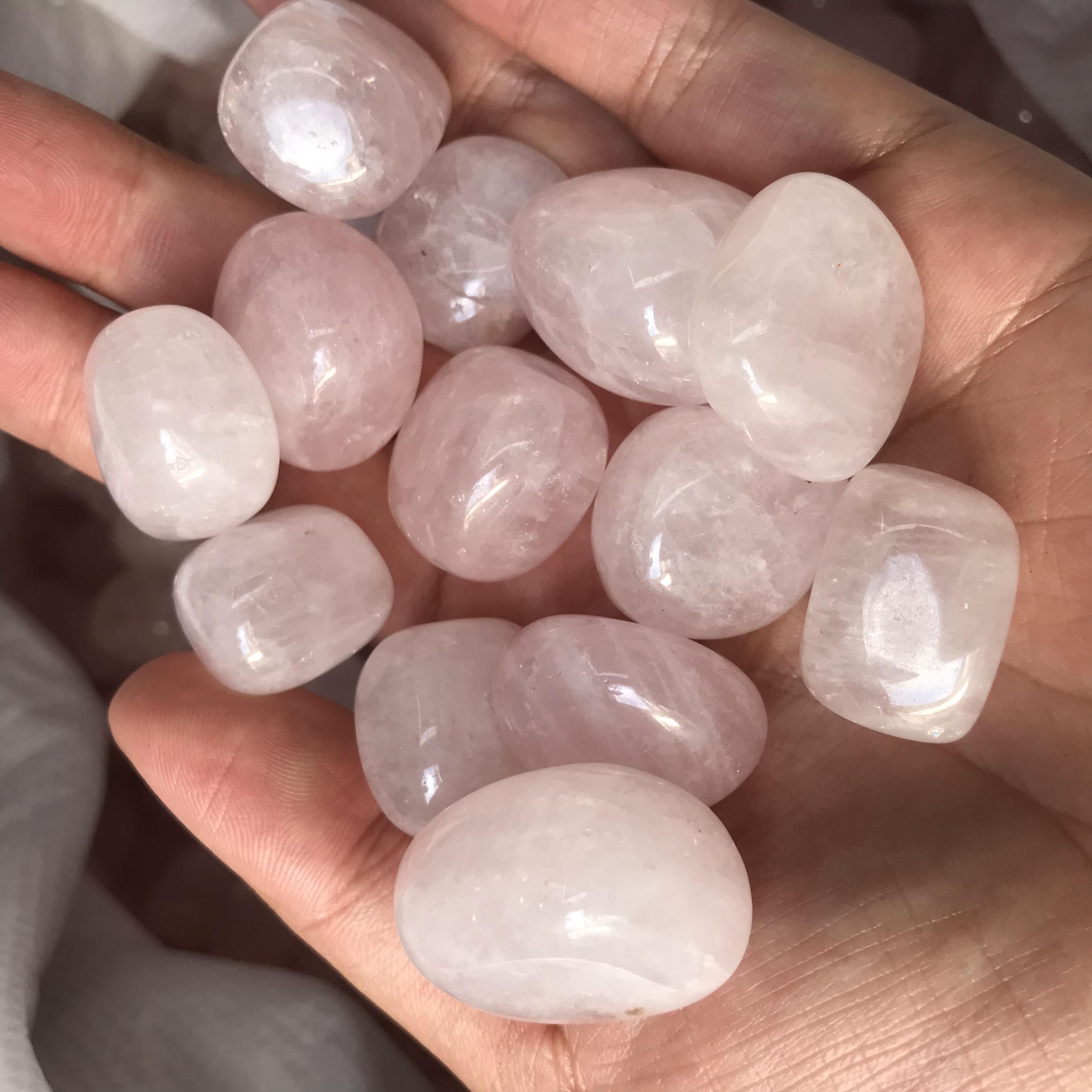 Wholesale Natural Healing Crystal Tumbles Pink Rose Quartz Tumbled Stone Crystals Bulk